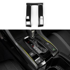 BRMYL Gear Shift Panel Cover Decals for 2016 2017 2018 2019 2020 2021 Honda Civic 10th Gen Accessories ABS Carbon Fiber Interior Stickers