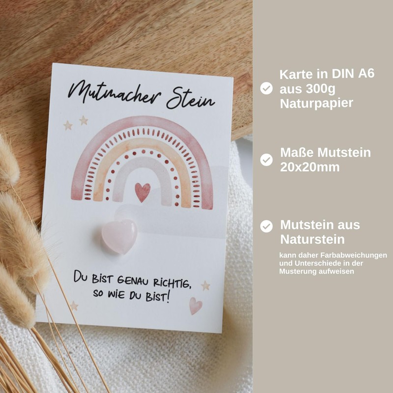 Geschenk Glücksbringer zur Einschulung | Regenbogen in Rosa | Mutmacher