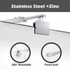 Polished Silver Stainless Steel Wall-to-Glass Bathroom Shower Support Bar Arm