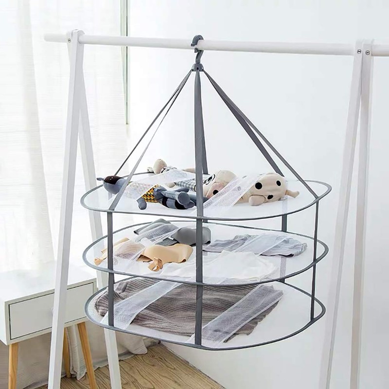 Athvcht Clothesline Net, 3 Tier Structure, Foldable, Compact Laundry Net,