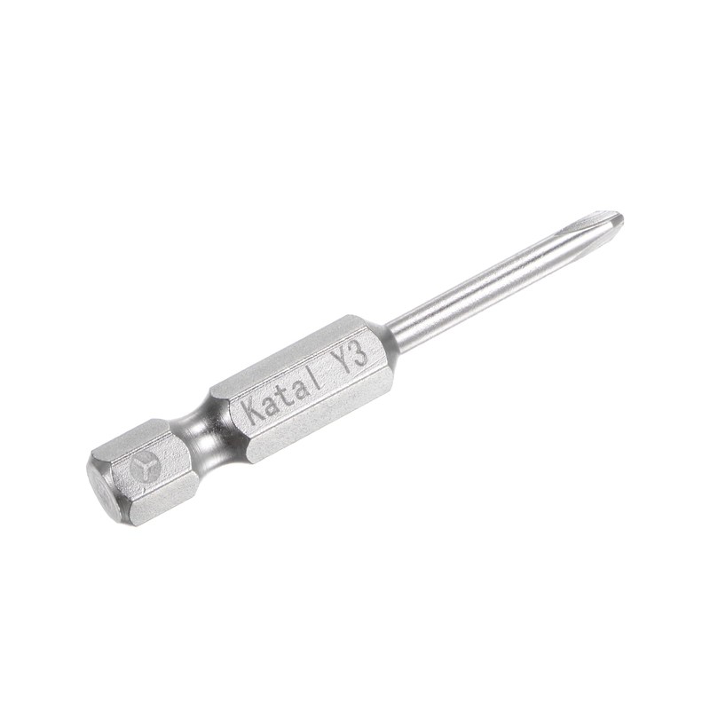 sourcing map Y3 Tri-Point Screwdriver Bit 1/4" Hex Shank 2"
