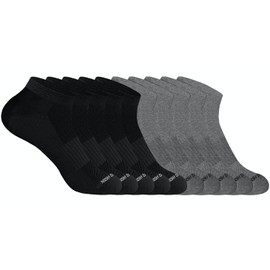 U.S. Polo Assn. 10 Pair Boy's Athletic Performance Socks - Low Cut Moisture Control & Breathable Cushion Socks - Ultra-Soft Ankle Socks, BLK/GRY 7263 (Shoe Size 4-11)