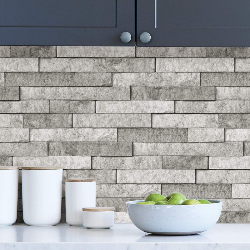 In Home NH3396 Stone Peel & Stick Backsplash, Grey