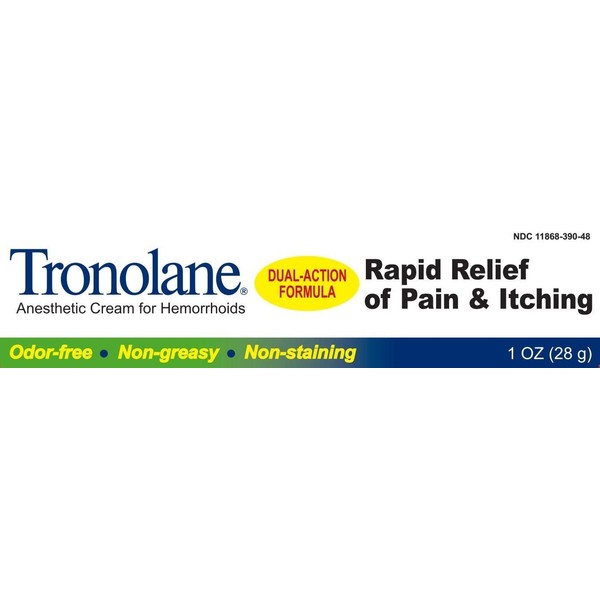 Tronolane Anesthetic Hemorrhoid Cream, 1 oz Per Tube (2 Tubes)