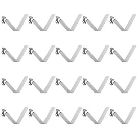 HARFINGTON 20pcs Single Button Kayak Paddle Snap Spring Clip 49mm x 7.9mm 65Mn Spring Steel V-Shaped Hollow Lift Telescopic Locking Tube Pole Clips for Tent Umbrella Camping,Silver Tone