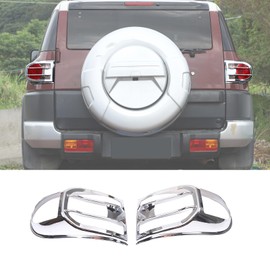 Fgtagtal Tail Light Cover Guard Fit for Toyota FJ Cruiser 2007-2021, ABS Tail Brake Light Lamp Covers, Tail Light Lamp Cover Guard Trim Frame Bezels Decoration, 2PCS(Tail Light, Bright Silver1)