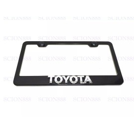 License Plate Frame 1pc 3D ForToyotaDecor Emblem Badge BLACK Stainless Metal License Plate Frame (L)