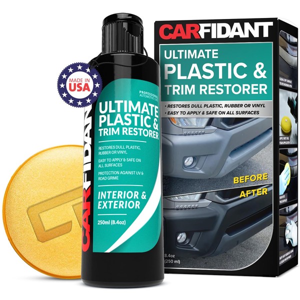 Carfidant Plastic Restorer for Cars – Refreshes Faded Plastic, Vinyl