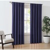 Brooklyn Loom Solid Cotton Percale Navy 50x96 Window Curtain Pair,