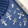 UR URLIFEHALL 50 Pcs Ankh Cross Charms Antique Silver Cross