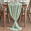 Artoid Mode Boho Sage Green Gauze Wedding Cheesecloth Table Runner,