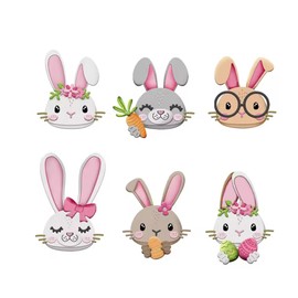 Easter Rabbits Bunny Metal Die Cuts Cutting Dies, Easter Rabbits Bunny Cutting Dies Paper Cards Cutting Dies Cut Stencils for DIY Embossing Card Making Book Tags Decorative Paper Dies Scrapbooking