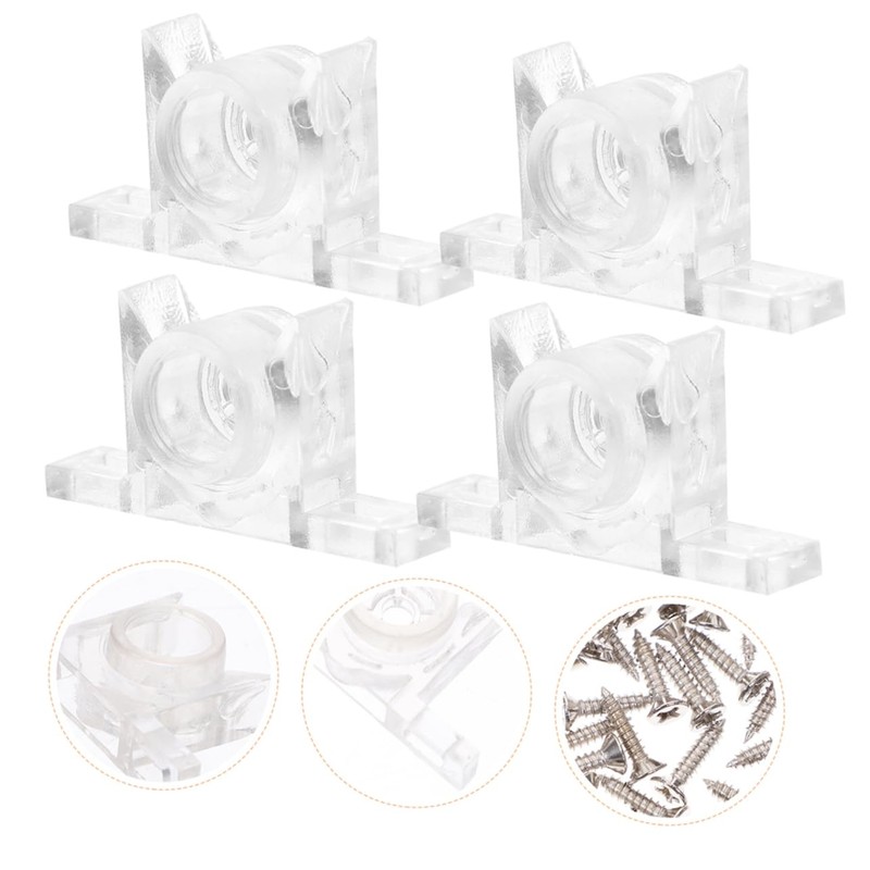LALAFINA 20 Sets Transparent Cabinet Door Latches Drawer Front Clips