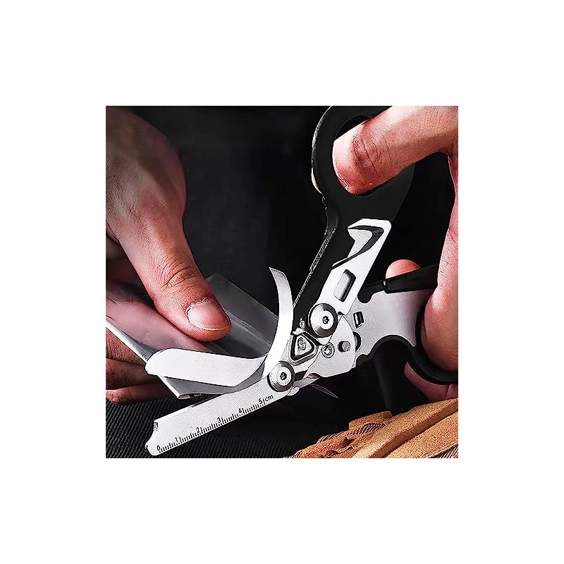 Elegital Emergency Response Shears,Stainless Steel Foldable Scissors Pliers for Outdoor