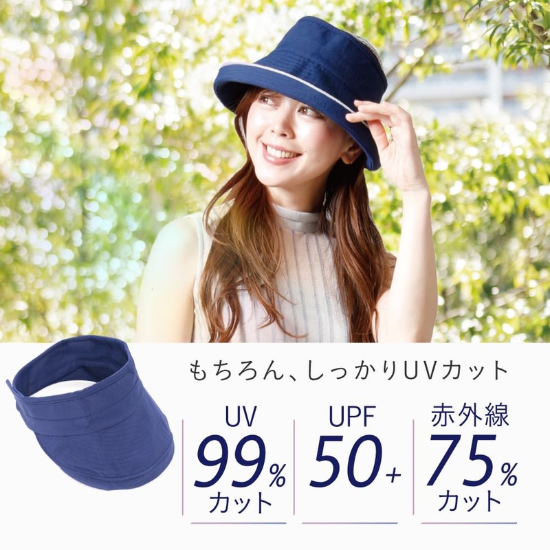 Alphax AP-441120 Women's Ribbed Knit UV Visor, Navy