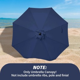 Simple Deluxe Umbrella 9FT Replacement Canopy Market Umbrellas Top for 8 Ribs Canopy Only