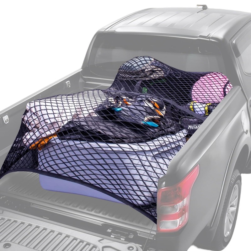 SANLIKE Cargo Net High Elasticity Truck Bed Cargo Mesh Organizer