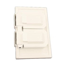 Leviton Cover, 1-Gang for Duplex Receptacles, Plastic Enclosure, Horizontal Mount, 4976-W, Weatherproof, White