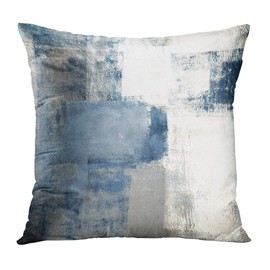 Emvency Set of 2 Decorative Throw Pillow Covers Cases Blue and Grey Abstract Art Painting Modern Double Sided Home Square Decor Pillow Case Cover Cushion Sofa 16" X 16" Pillowcases