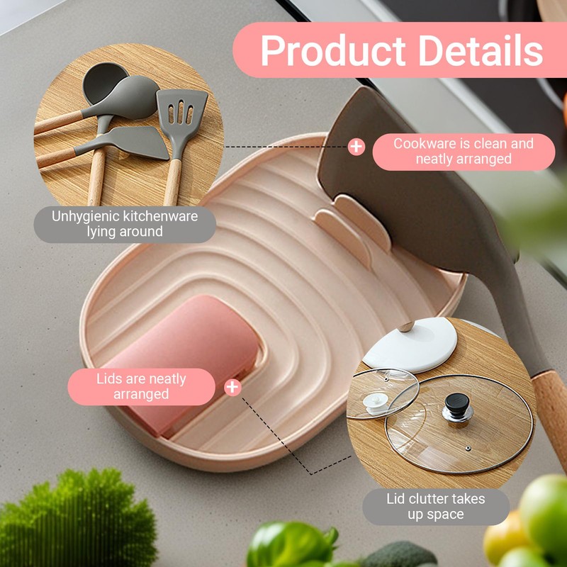 Zerquell Pot Lid Holder, Cooking Spoon Holder, Multifunctional Kitchen Utensil