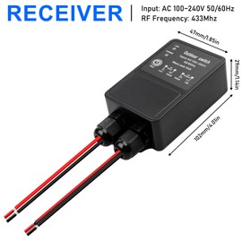 Remote Control Switch, Waterproof Wireless Remote Switch 220 V/240 V 30 A, Wireless Relay Receiver with Remote Control, Long Range Switch for Pump, Light, Gate, Garage, Garden, Warehouse, Outdoor Use