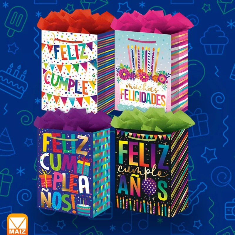 Bolsa Regalo Empaque Obsequio Fiesta Feliz Cumpleaños