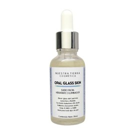 Nuestra Tierra Cosmética Opal Glass Skin Suero Facial Hidratante e Iluminador, Ácido Hialurónico 8D, Ácido Poliláctico, Exosomas Azules, Snap-8, NAD+ y GABA, 35ml