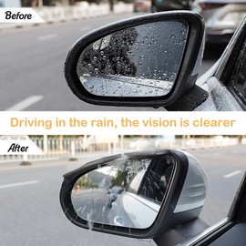Osilly - 2 protectores para espejo retrovisor de coche, espejo lateral automático, cubierta de cejas de lluvia, PVC impermeable, accesorios exteriores para la mayoría de automóviles, camiones, SUV (negro)