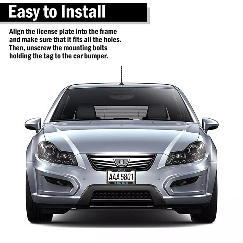 EliteAuto3K UCLA Bruins License Plate Frame Cover – Black &