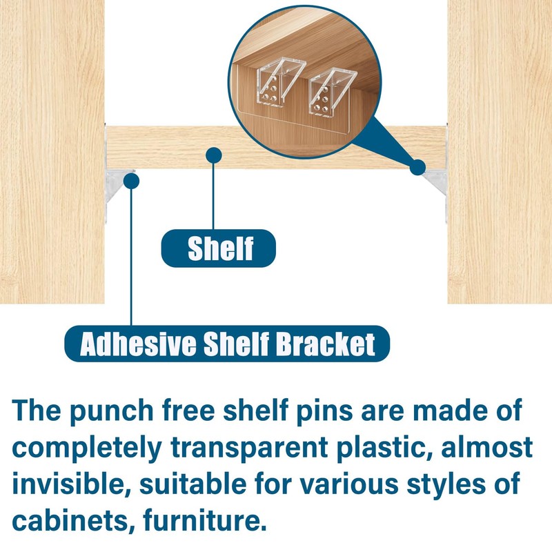 12-Pack Heavy-Duty Adhesive Shelf Brackets, Large Size Double Row Brackets,