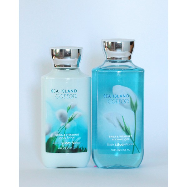 Bath and Body Works Sea Island Cotton Gift Set of Shower Gel and Body Lotion