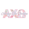 VictoryStore Apparel - Alpha Chi Omega, Floral Initials T-Shirt, Medium,