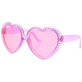 Zac's Alter Ego Funky Cool Rimless Love Heart Sunglasses - Great for Concerts, Festivals, Clubbing, Holidays, Pool Parties, Carnivals, Cosplay, etc...