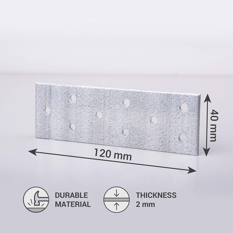(Pack of 10) Flat Repair Connector for Steel Joining Plate