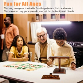 Hook Ring Toss Game: Wooden Table Top Ring Toss Game Adult Throwing Game Drinking Game Outdoor Game