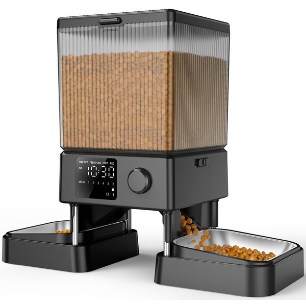 oneisall Automatic Cat Feeder for 2 Cats, 20 Cups/5L Automatic