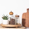 Round Decorative Tray Wood Bathroom Counter Organizer Farmhouse Kitchen Decor