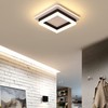 CANEOE Square Modern Led Ceiling Light Fixture, 24W Black Flush