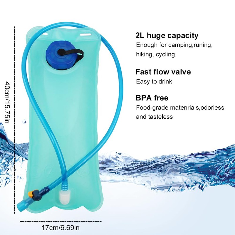 Hydration Bladder with Hose, 2 L Hydration Bladder, Water Bladder