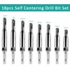 Aracombie 17pcs Self Centering Drill Bit Set for Metal Woodworking,