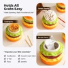 Lifelisa Cute Hamburger Toothpick Holder with Lid, Ceramic Toothpick Dispenser
