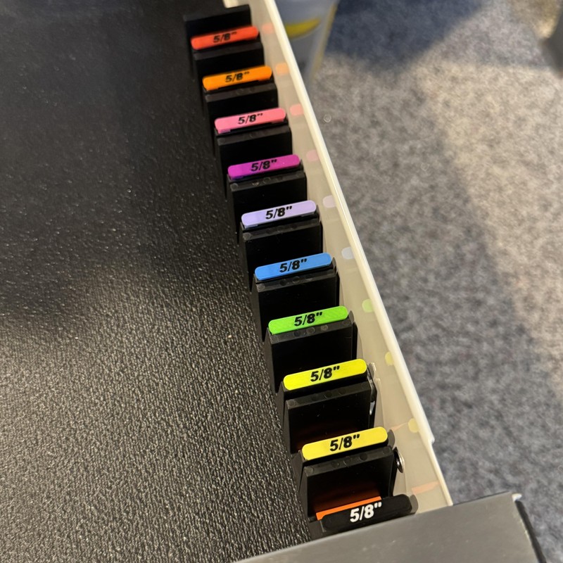 Identification labels compatible with toolbox widget vertical PRO wrench holders