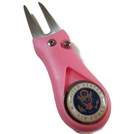 GREAT LOGOS USAF US AIR Force Ball Marker Golf Pink Switchblade Golf Divot Tool