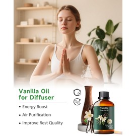 Vanilla Essential Oil Pure, Mumianhua Natural Vanilla Bean Oil for Diffuser, Aromatherapy, Skin, Perfume,Candle, Soap Making,DIY 3.38 Fl Oz