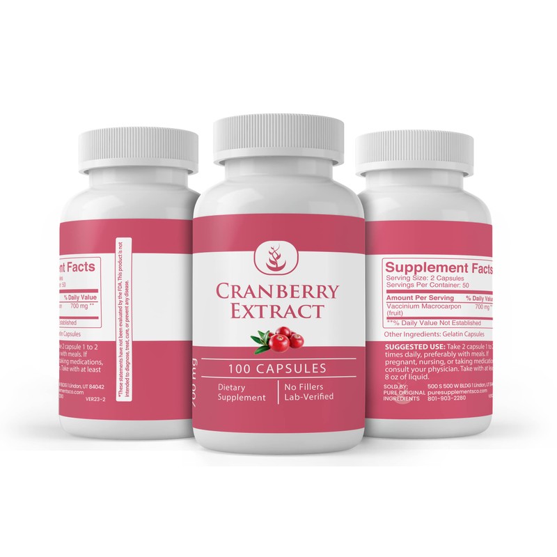 PURE ORIGINAL INGREDIENTS Cranberry Extract, (100 Capsules) Always Pure, No