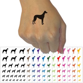 Greyhound Dog Solid Temporary Tattoo Water Resistant Fake Body Art Set Collection - Light Pink (One Sheet)