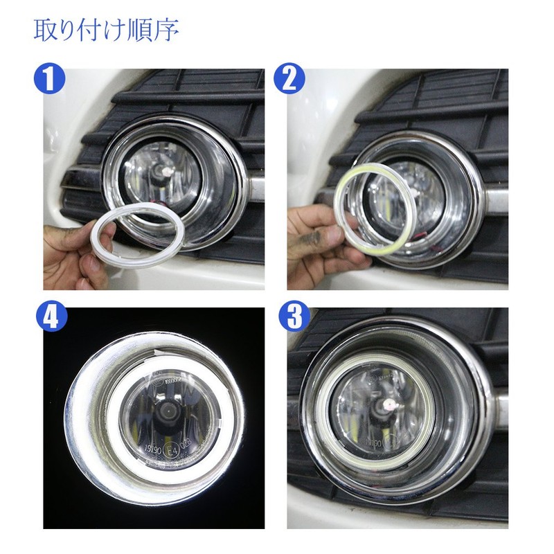 YongMing COB Squid Ring White LED Headlight Fog Lamp 60MM