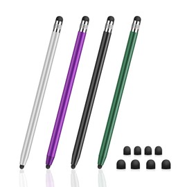 MEKO Touch Screen Stylus Pen 4 Pack (Black/Silver/Purple/Green)