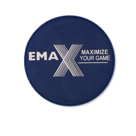 EMAX Bowling Shammy Round with Rubber Grip Surface - Bowling Ball Towel | Cleaning Pad for Bowling Balls | Leather Bowling Cloth | Bowling Accessories | Ball Care Cloth | 4 Colours (Blue)