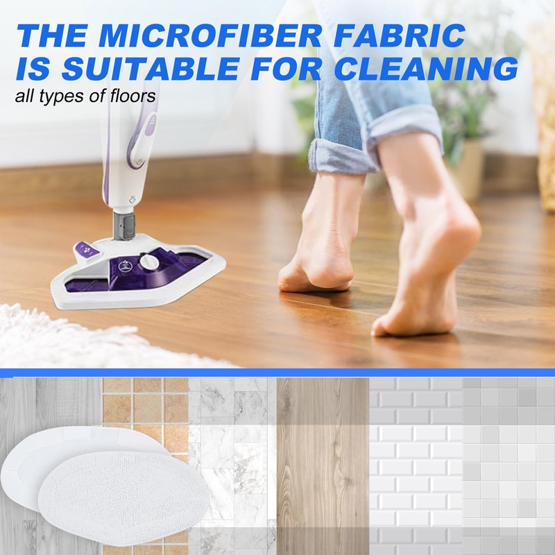 KEEPOW Washable Microfiber Cleaning Pads for Polti Vaporetto Steam Mops,